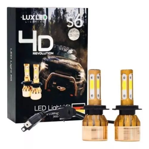 Kit de led s6 revolution 4d h7 6 gen revolution 4 caras chip cob 12v con mini cooler  