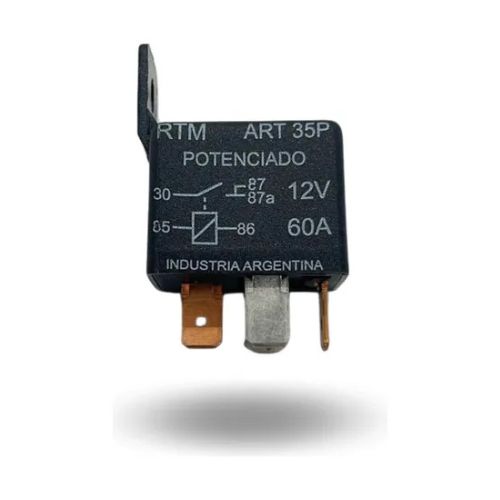 Minirelay potenciado - 12v - 5term c/sop 60 amp  
